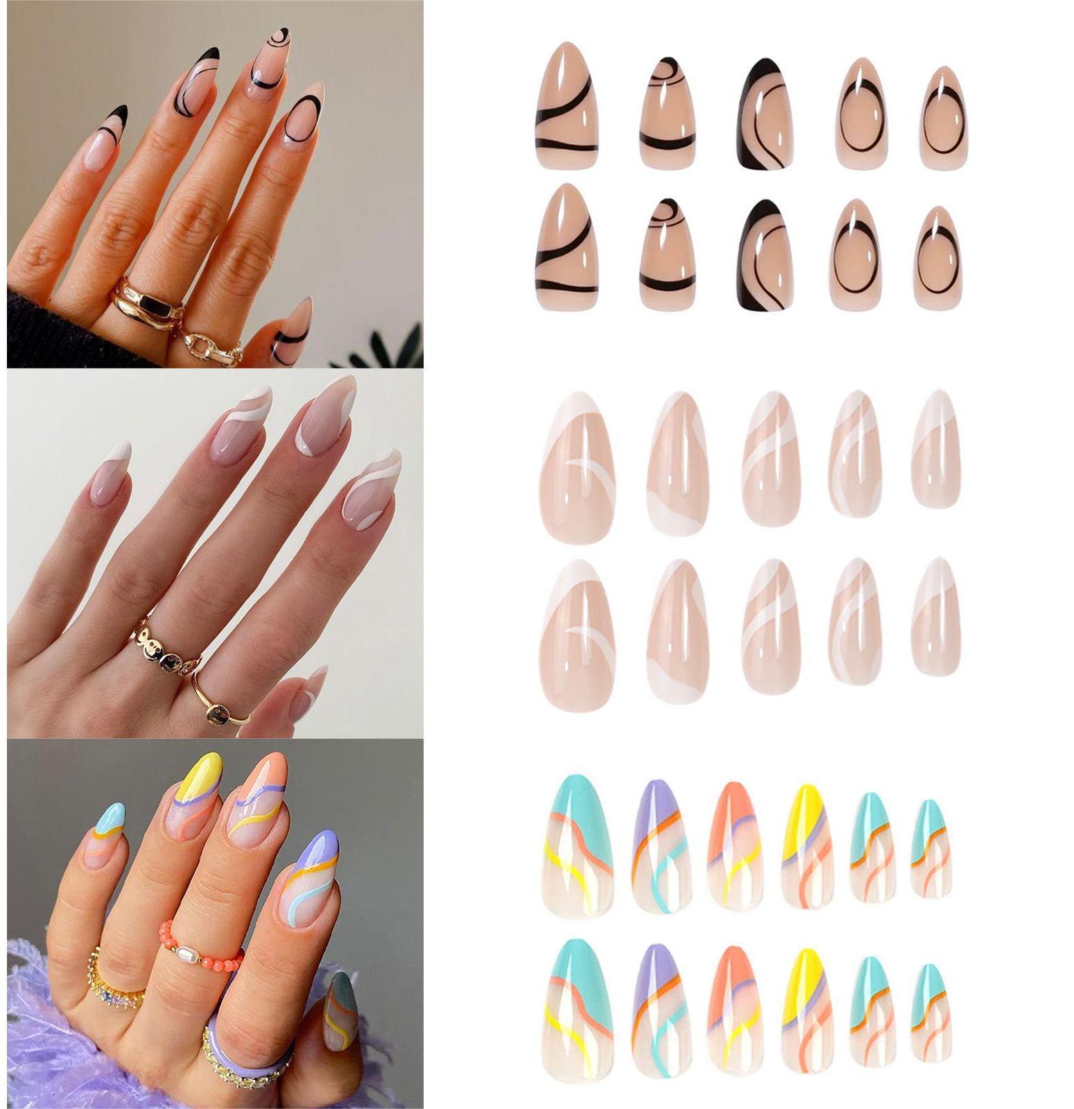 Light Nude Press on Nails Almond, KXAMELIE Nails Stick Medium Acrylic Nails  Pure Shiny False Almond Fingernails Nails More Durable to Stick on :  Amazon.de: Beauty