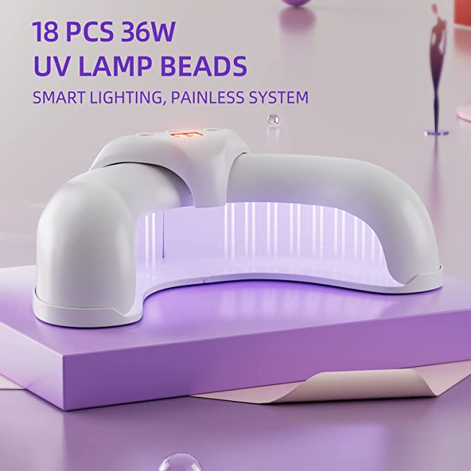 Amazon.com: Wisdompark UV LED Nail Lamp, Professional Light for Nails 36W  with 3 Timers Lamp Gel Polish Curing Dryer Portable Manicure Art Tools Auto  Sensor, LCD Display : Beauty & Personal Care