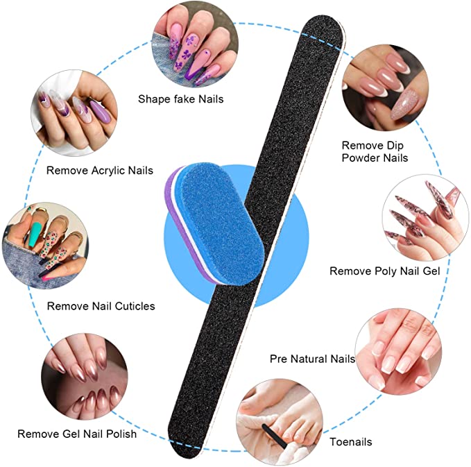 Nail File , Heavy Duty Nail Files for Acrylic/ Natural Nails, Emery Boards  for Nails, Strong Finger Nail Filler, Coarse Nail File for Home and Salon  Use,Style 3，G79993 - Walmart.com