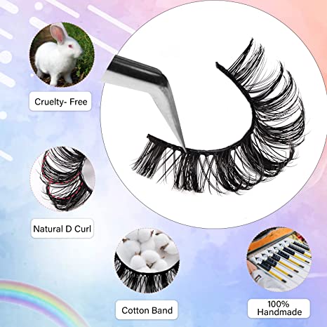 Canvalite Faux Mink Lashes Natural Look D Curl Lash Strip by Canvalite  (10 Pairs)