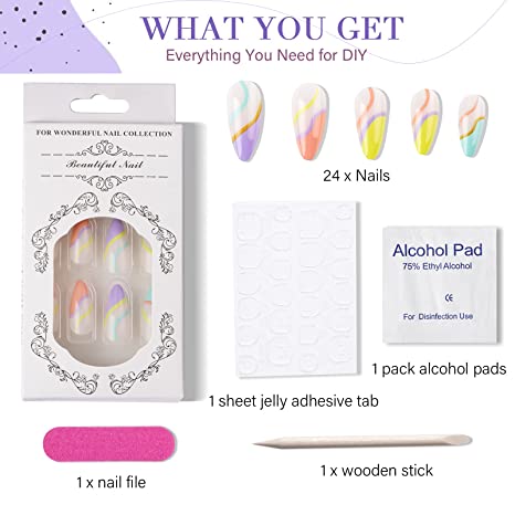 Reusable Peachy Tulip Premium Press on Nails Gel Fake Nails Cute Fun  Colorful Colorful Gel Nail Artist Faux Nails Xx205 - Etsy