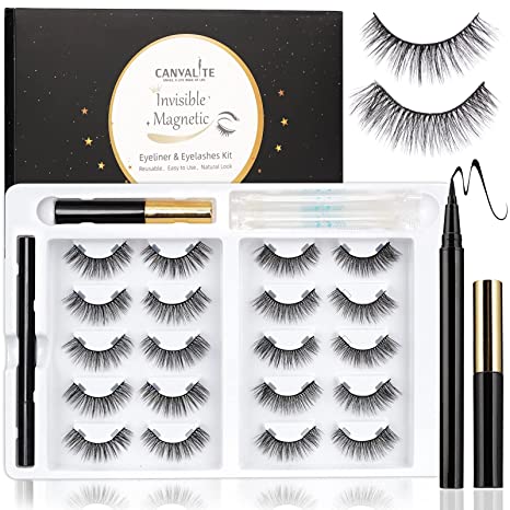 Canvalite Invisible Magnetic Eyelashes 15mm 10 Pairs(2 STYLES), ME01