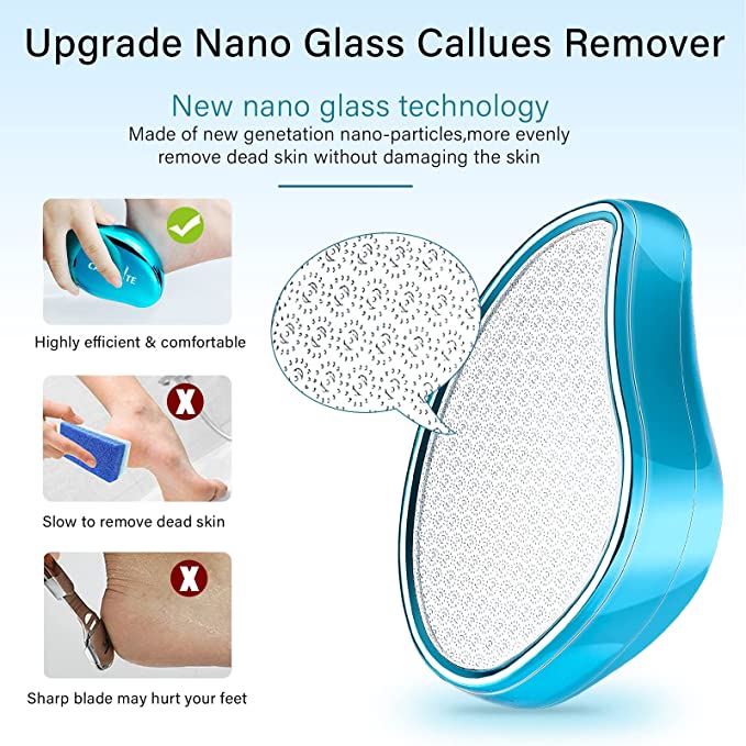 Canvalite Glass Foot File Callus Remover for Feet (1 Pack)